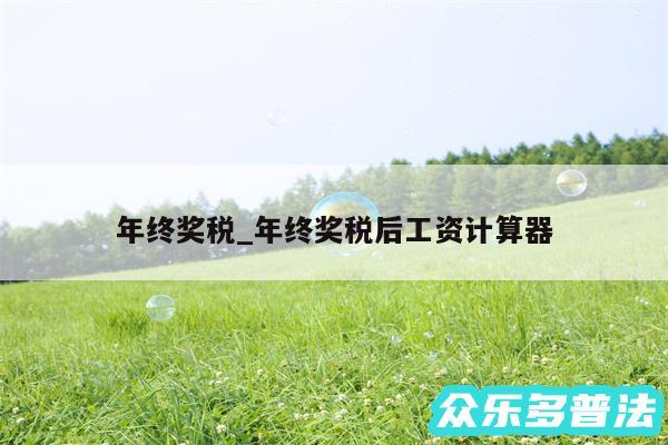 年终奖税_年终奖税后工资计算器