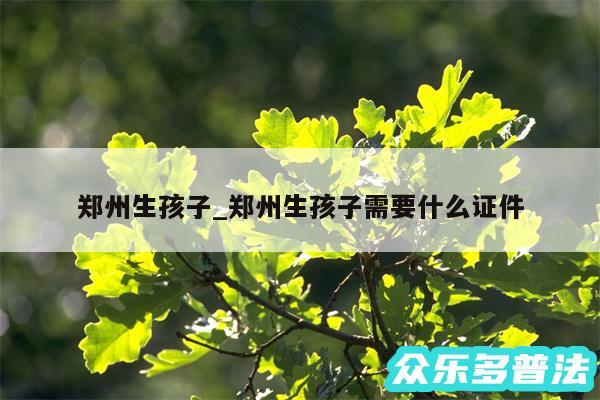 郑州生孩子_郑州生孩子需要什么证件