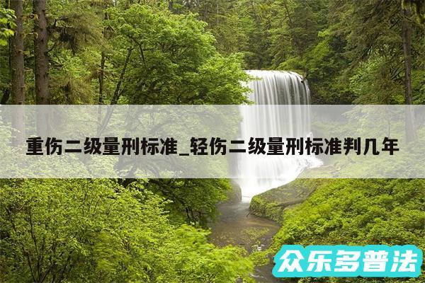 重伤二级量刑标准_轻伤二级量刑标准判几年