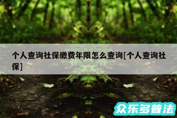 个人查询社保缴费年限怎么查询及个人查询社保