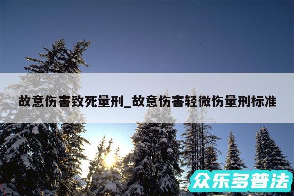 故意伤害致死量刑_故意伤害轻微伤量刑标准