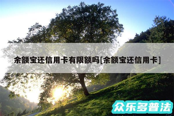 余额宝还信用卡有限额吗及余额宝还信用卡