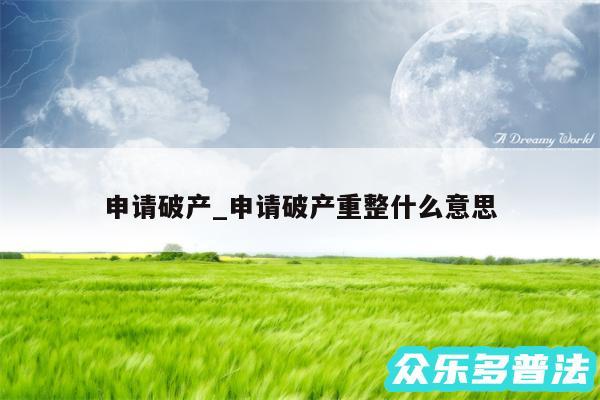 申请破产_申请破产重整什么意思