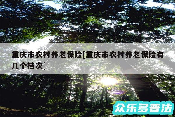重庆市农村养老保险及重庆市农村养老保险有几个档次