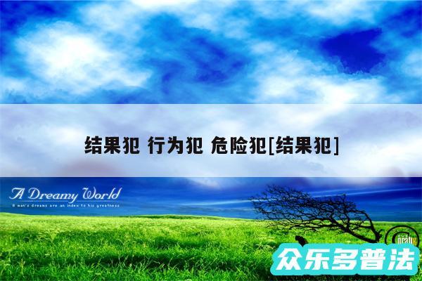 结果犯 行为犯 危险犯及结果犯