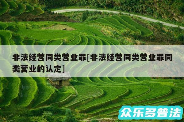 非法经营同类营业罪及非法经营同类营业罪同类营业的认定