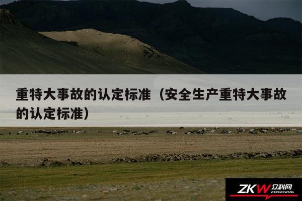 重特大事故的认定标准以及安全生产重特大事故的认定标准