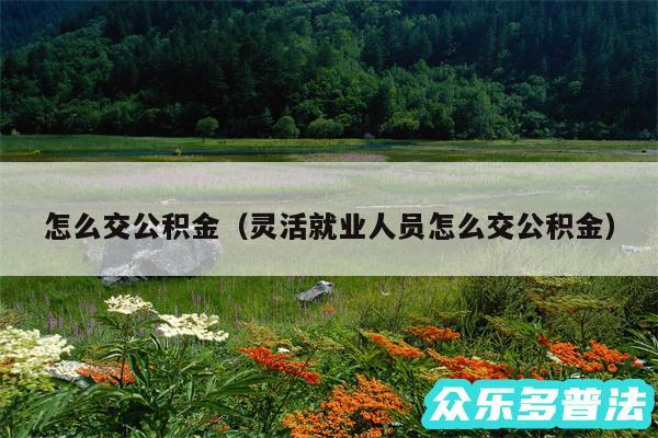 怎么交公积金以及灵活就业人员怎么交公积金