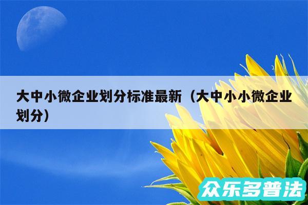 大中小微企业划分标准最新以及大中小小微企业划分
