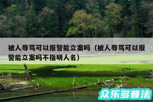 被人辱骂可以报警能立案吗以及被人辱骂可以报警能立案吗不指明人名