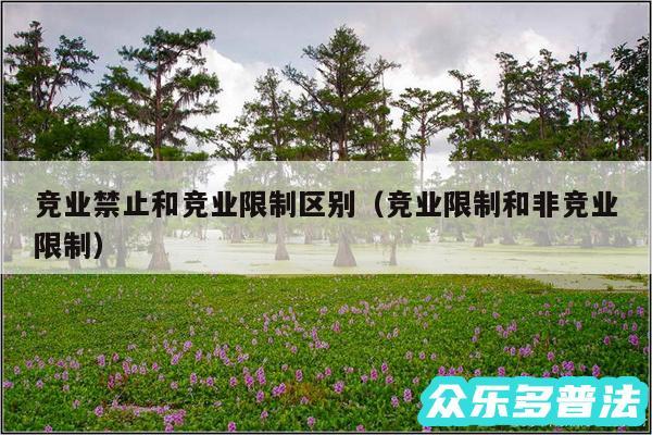 竞业禁止和竞业限制区别以及竞业限制和非竞业限制