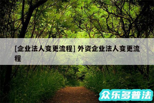 及企业法人变更流程 外资企业法人变更流程