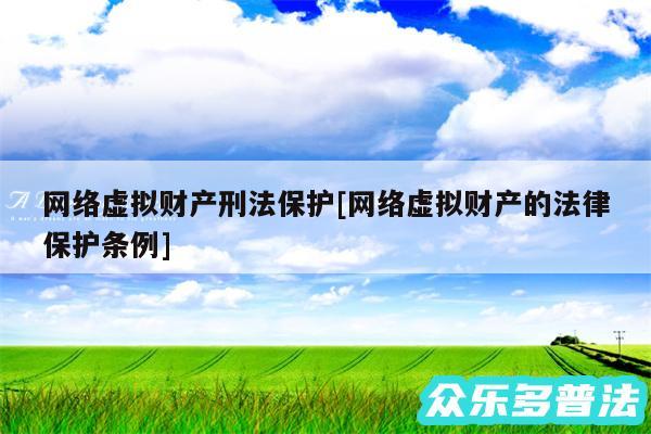 网络虚拟财产刑法保护及网络虚拟财产的法律保护条例