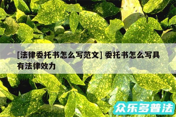 及法律委托书怎么写范文 委托书怎么写具有法律效力