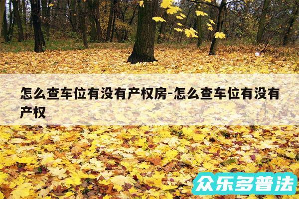 怎么查车位有没有产权房-怎么查车位有没有产权