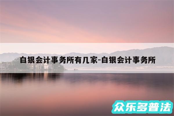 白银会计事务所有几家-白银会计事务所