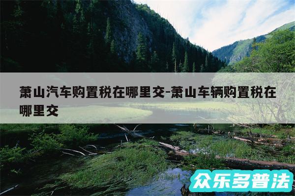 萧山汽车购置税在哪里交-萧山车辆购置税在哪里交