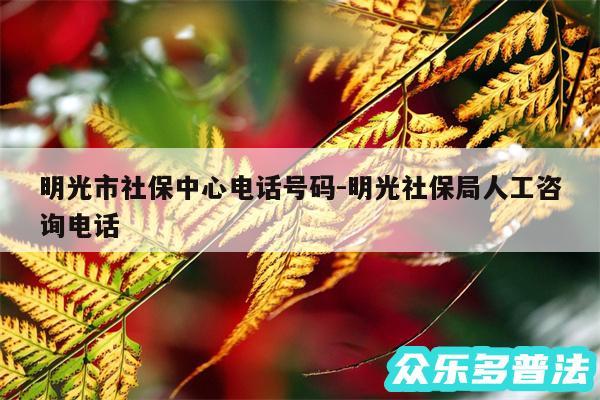 明光市社保中心电话号码-明光社保局人工咨询电话