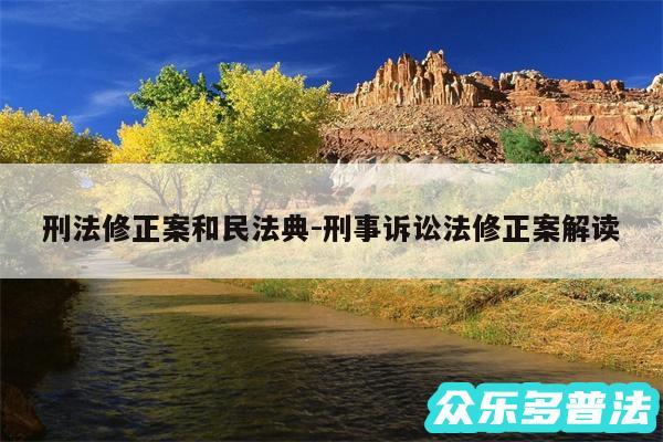 刑法修正案和民法典-刑事诉讼法修正案解读