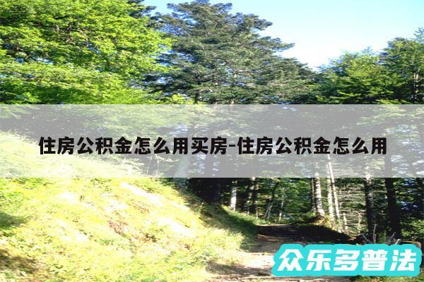 住房公积金怎么用买房-住房公积金怎么用