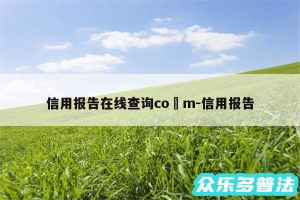 信用报告在线查询co m-信用报告