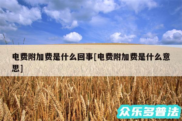 电费附加费是什么回事及电费附加费是什么意思
