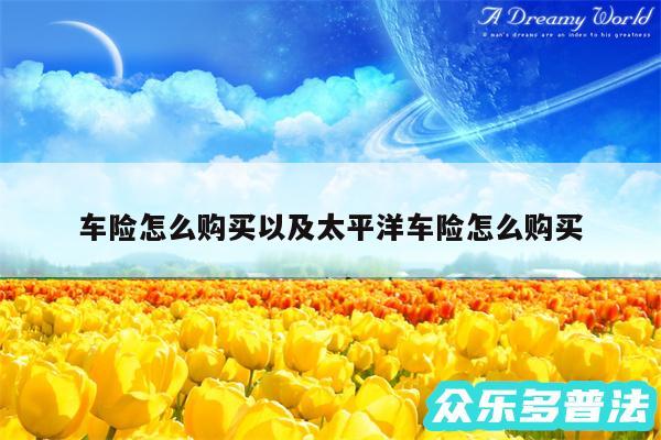 车险怎么购买以及太平洋车险怎么购买