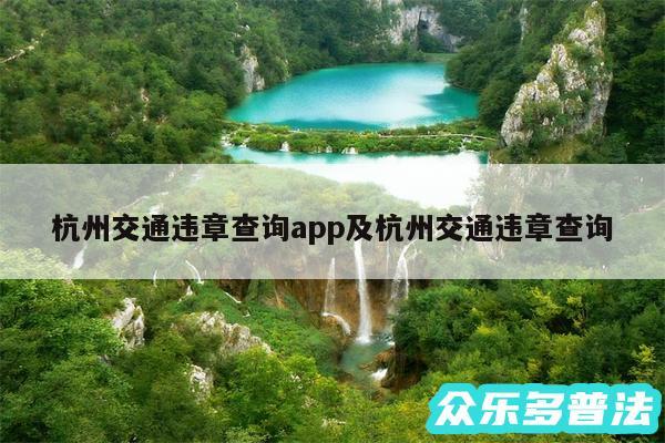 杭州交通违章查询app及杭州交通违章查询