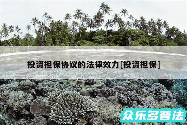 投资担保协议的法律效力及投资担保