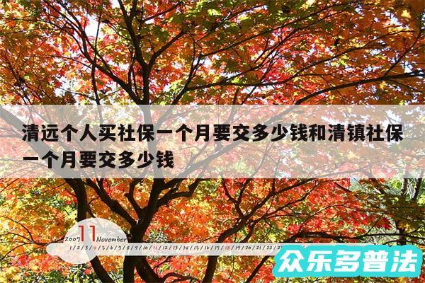 清远个人买社保一个月要交多少钱和清镇社保一个月要交多少钱