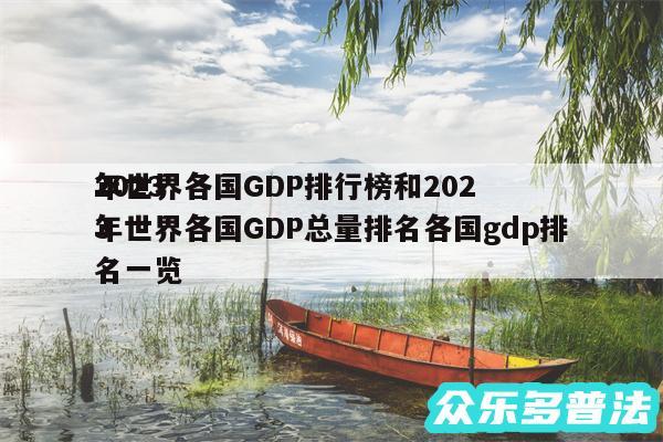 2024年世界各国GDP排行榜和2024年世界各国GDP总量排名各国gdp排名一览