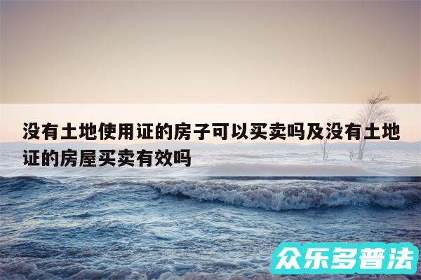 没有土地使用证的房子可以买卖吗及没有土地证的房屋买卖有效吗