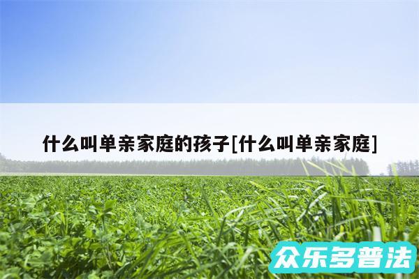什么叫单亲家庭的孩子及什么叫单亲家庭
