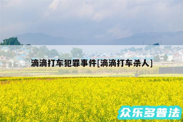 滴滴打车犯罪事件及滴滴打车杀人