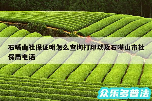 石嘴山社保证明怎么查询打印以及石嘴山市社保局电话
