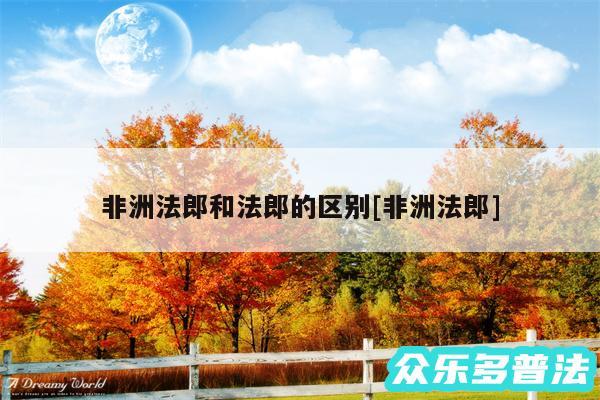 非洲法郎和法郎的区别及非洲法郎