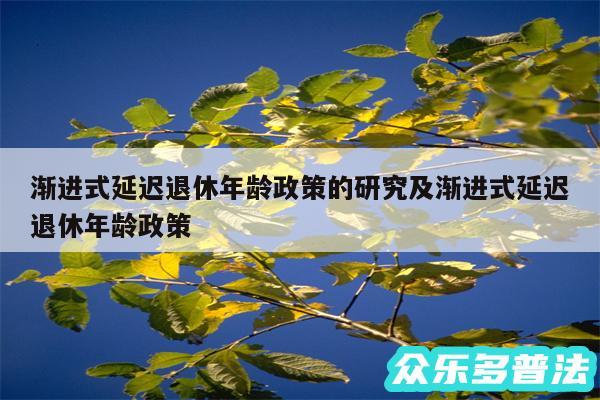 渐进式延迟退休年龄政策的研究及渐进式延迟退休年龄政策