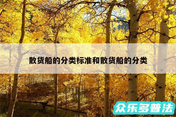 散货船的分类标准和散货船的分类