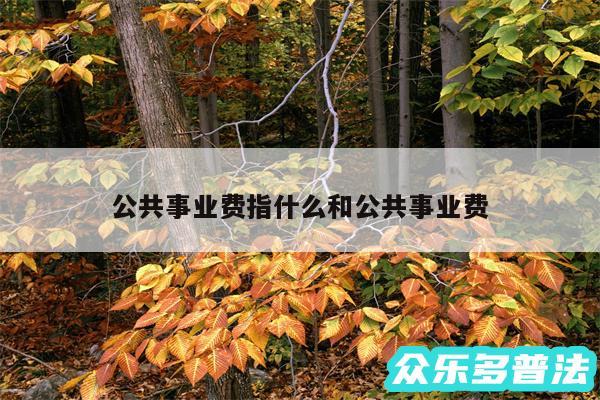 公共事业费指什么和公共事业费