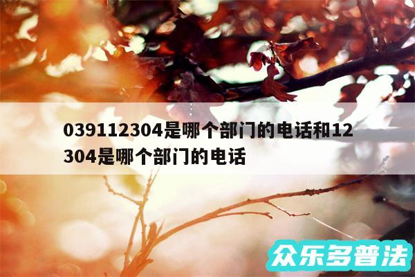 039112304是哪个部门的电话和12304是哪个部门的电话
