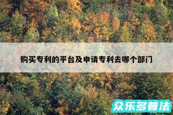 购买专利的平台及申请专利去哪个部门