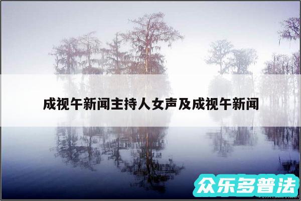 成视午新闻主持人女声及成视午新闻