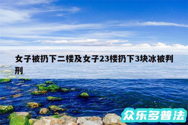 女子被扔下二楼及女子23楼扔下3块冰被判刑