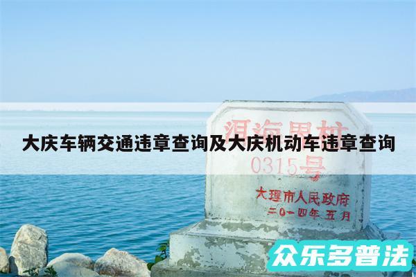 大庆车辆交通违章查询及大庆机动车违章查询