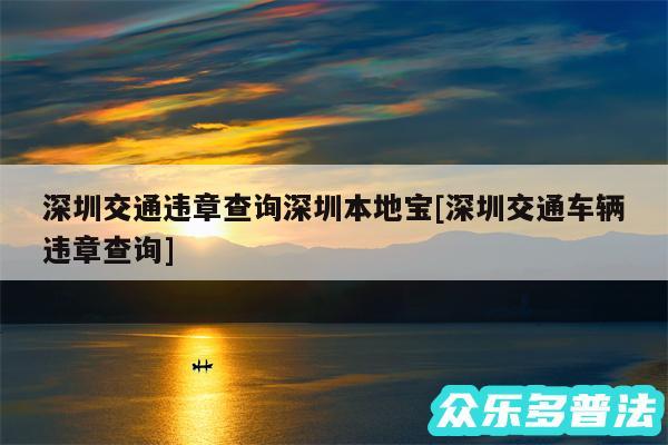 深圳交通违章查询深圳本地宝及深圳交通车辆违章查询