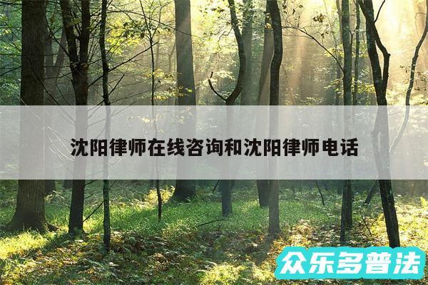沈阳律师在线咨询和沈阳律师电话