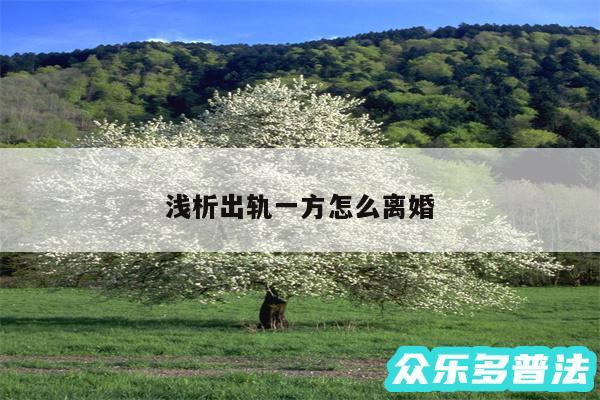 浅析出轨一方怎么离婚