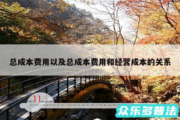总成本费用以及总成本费用和经营成本的关系