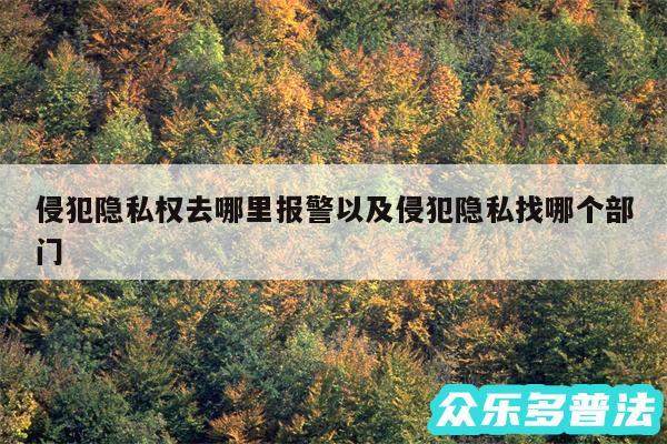 侵犯隐私权去哪里报警以及侵犯隐私找哪个部门