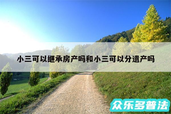 小三可以继承房产吗和小三可以分遗产吗